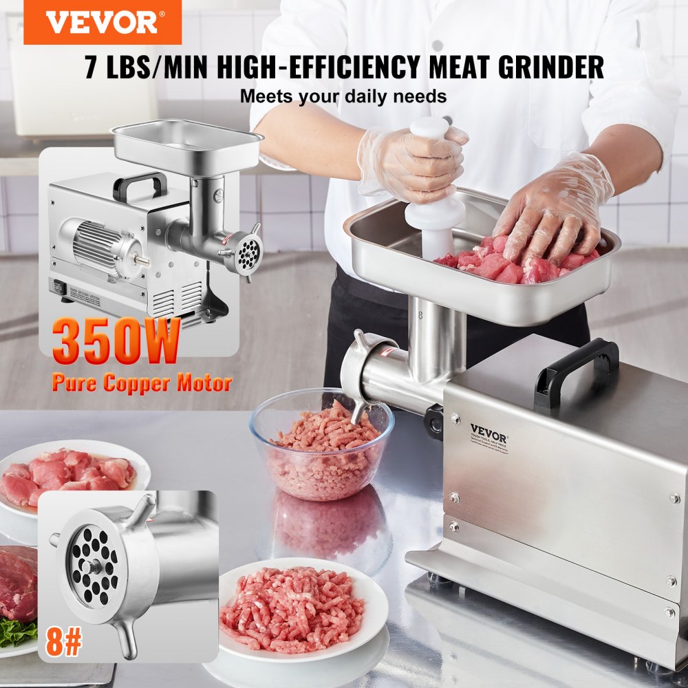 VEVOR Commercial Electric Meat Grinder 7 Lbs/Min Sausage Stuffer Maker Kitchen 