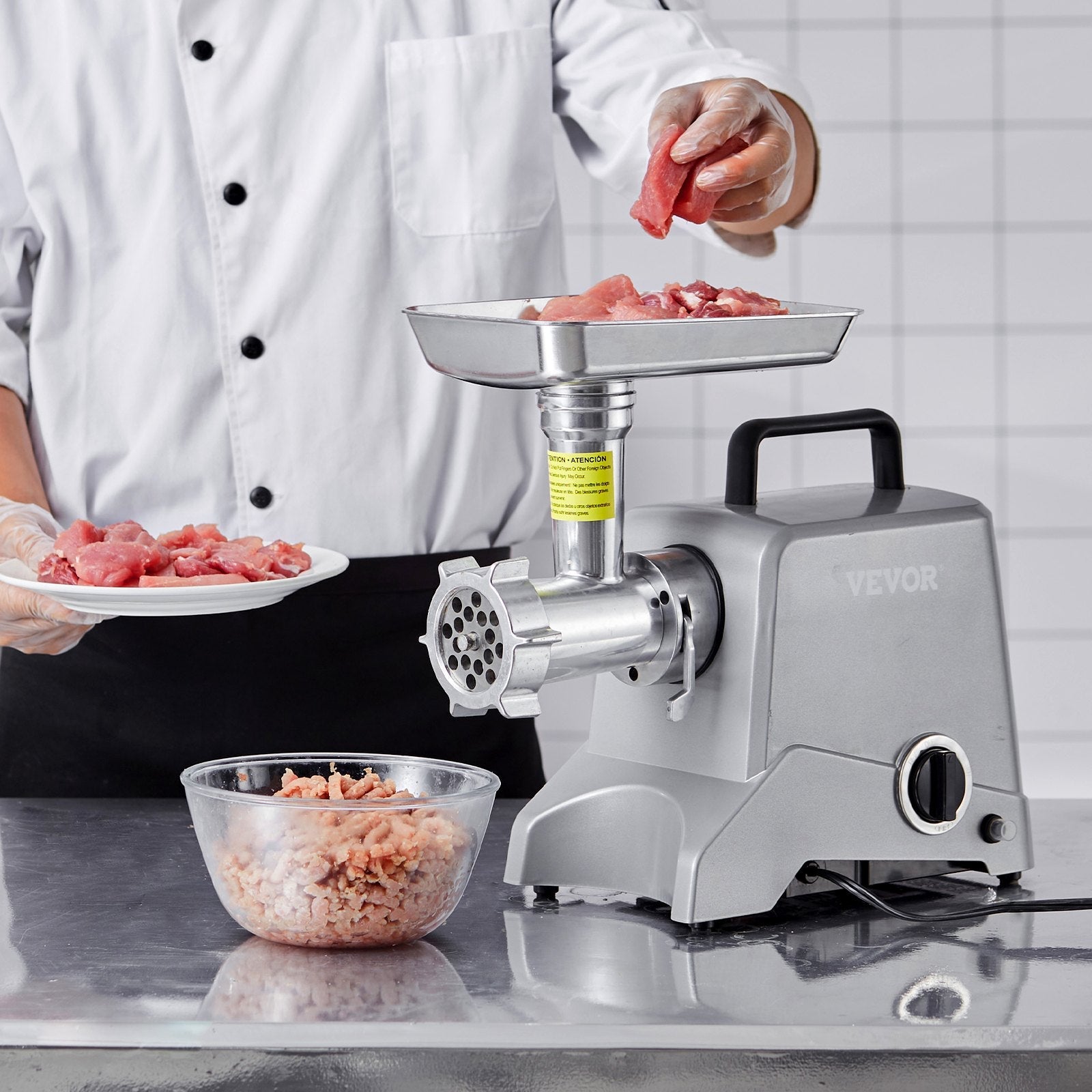 VEVOR Commercial Electric Meat Grinder 5 Lb/Min Capacity 575W Sausage Stuffer 