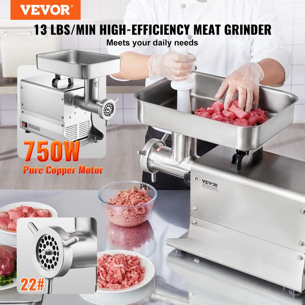 VEVOR Commercial Electric Meat Grinder 13 Lbs/Min Sausage Stuffer Maker Kitchen 