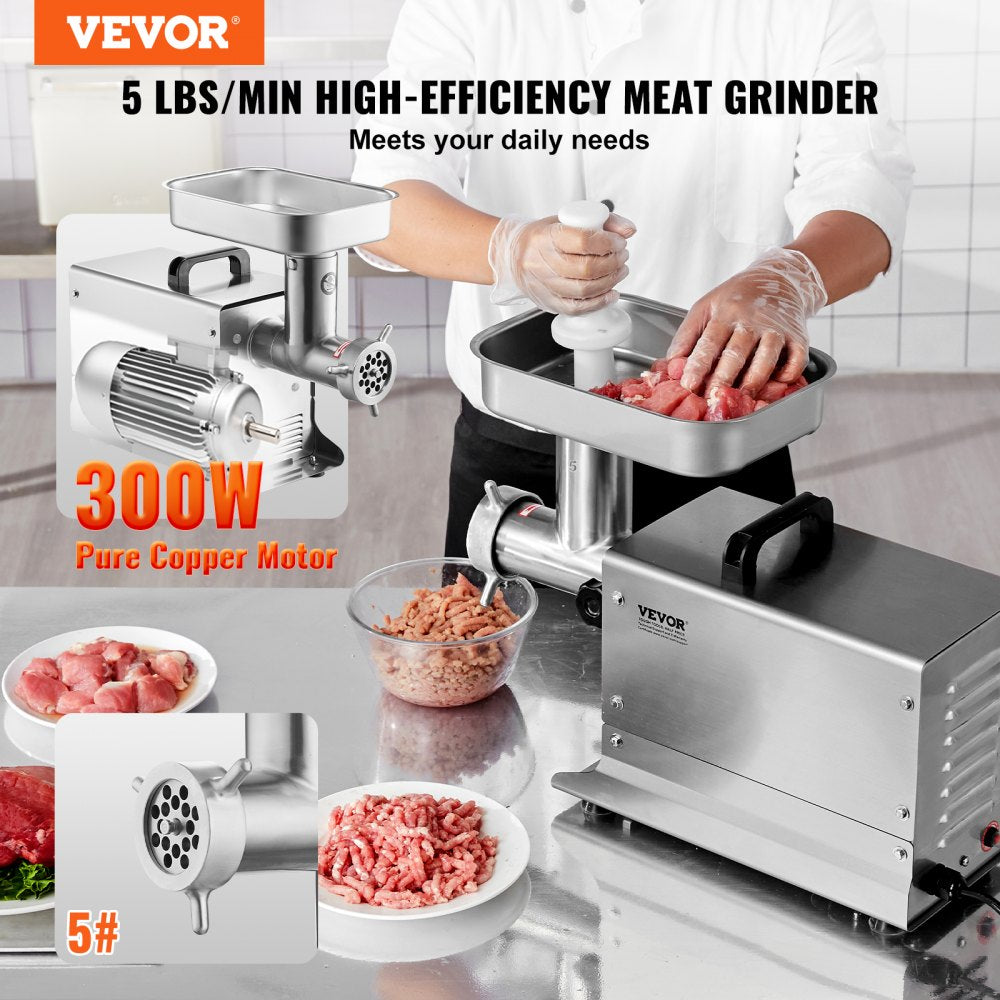 VEVOR Commercial Electric Meat Grinder 5 Lbs/Min Sausage Stuffer Maker Kitchen 