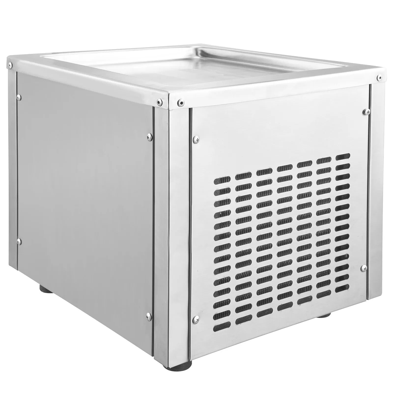 VEVOR Fried Ice Cream Roll Machine, 11" x 9.5" Stir-Fried Ice Cream Pan, Stainless Steel Rolled Ice Cream Maker with Compressor and 2 Scrapers, for Making Ice Cream, Frozen Yogurt, Ice Cream Rolls