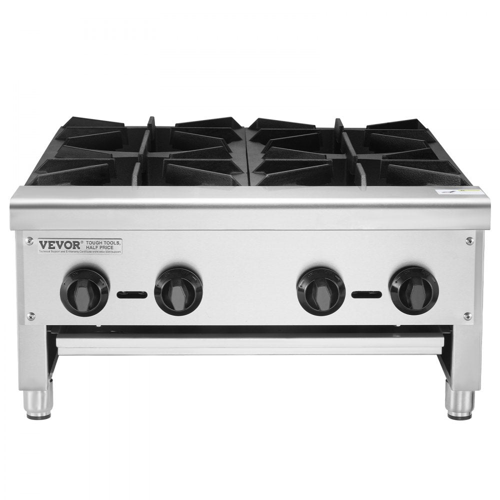 VEVOR Commercial Gas Range Stove 4 Burners Countertop Cooking Hot Plate Kitchen 
