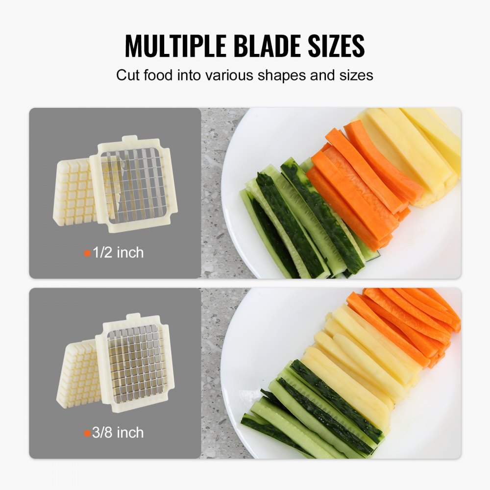 VEVOR Electric French Fry Cutter Stainless Steel Potato Vegetable Slicer Chopper 