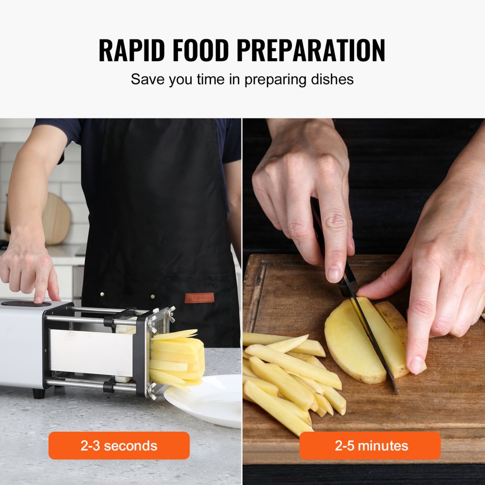 VEVOR Electric French Fry Cutter Stainless Steel Potato Vegetable Slicer Chopper 
