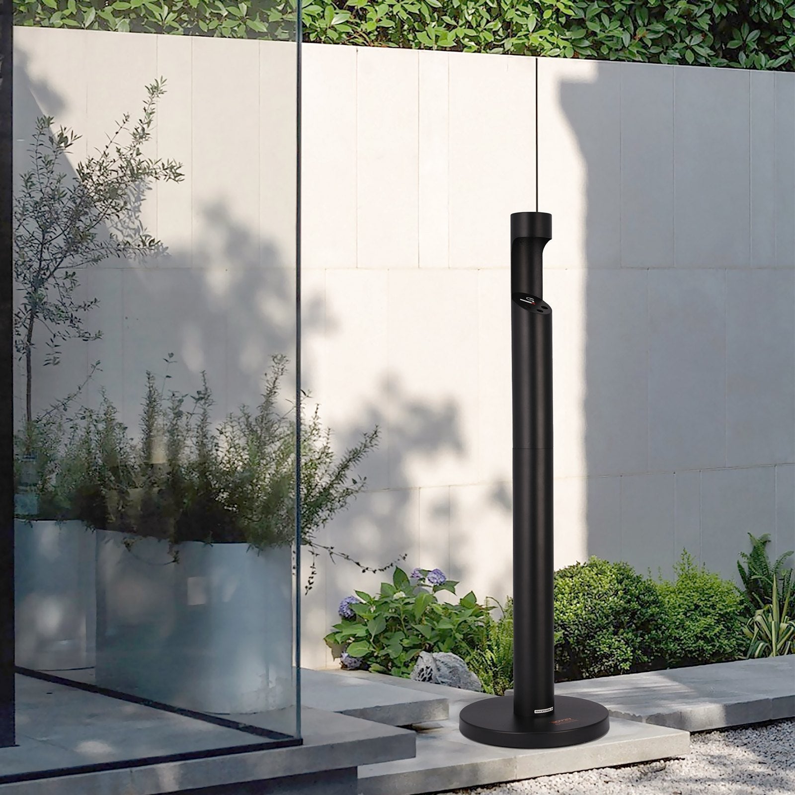 VEVOR Cigarette Butt Receptacle Freestand Outdoor Cylinder Butt Disposal Black 