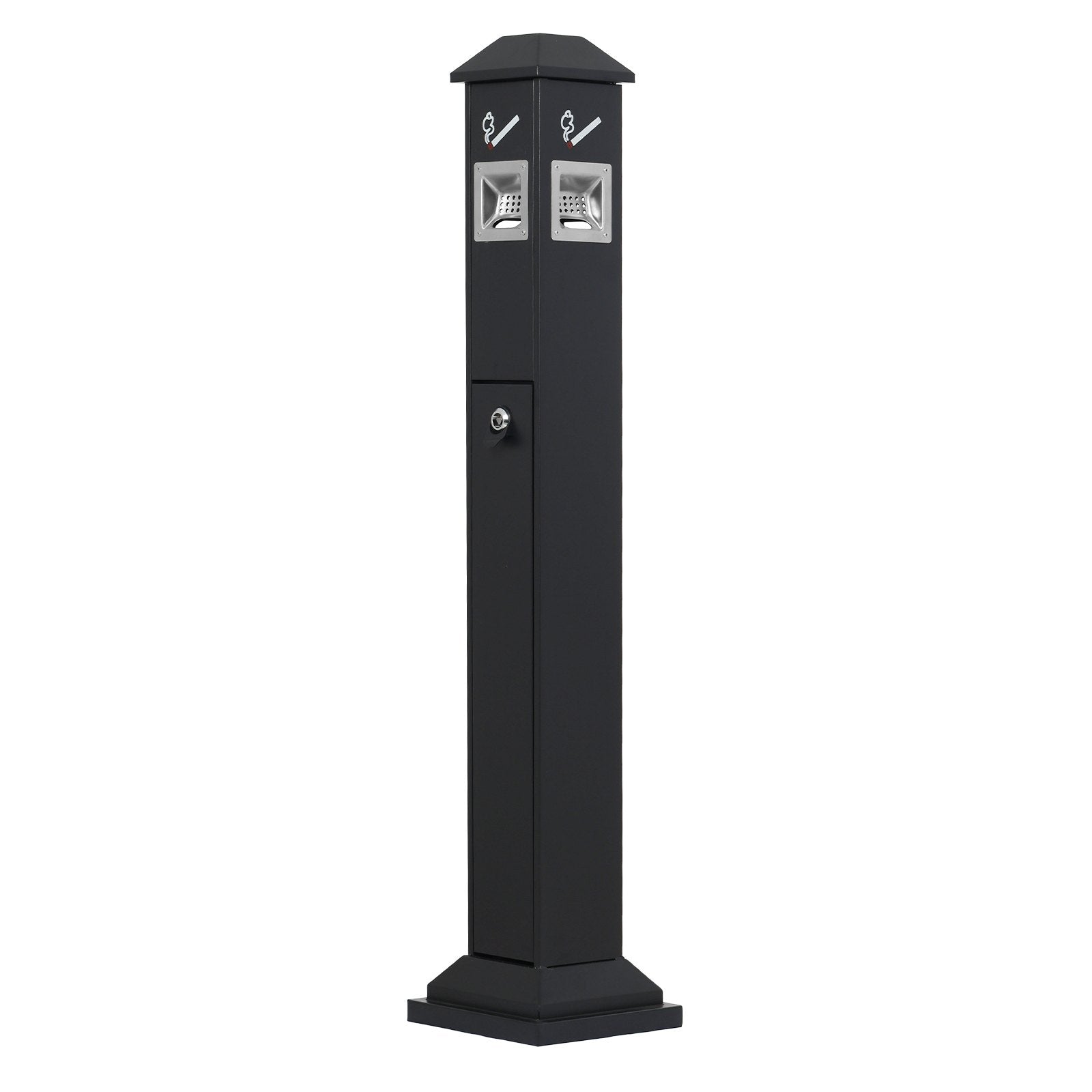 VEVOR Cigarette Butt Receptacle with 4 Disposal Openings Butt Disposal Black 
