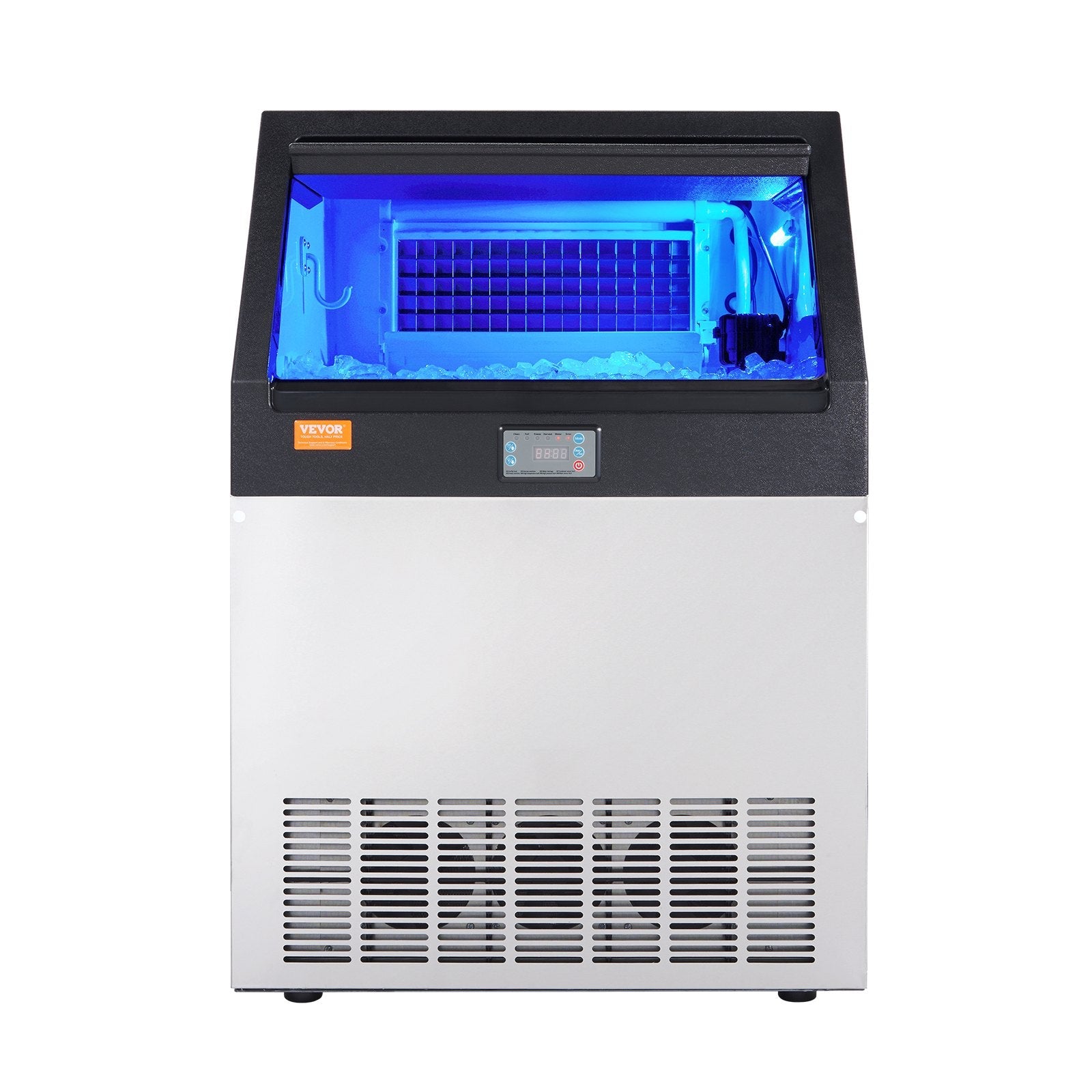 VEVOR Commercial Ice Maker, 160lbs/24H, Ice Maker Machine, 80 Ice Cubes in 12-15 Minutes, Freestanding Cabinet Ice Maker with 66lbs Storage Capacity LED Digital Display, for Bar Home Office Restaurant 