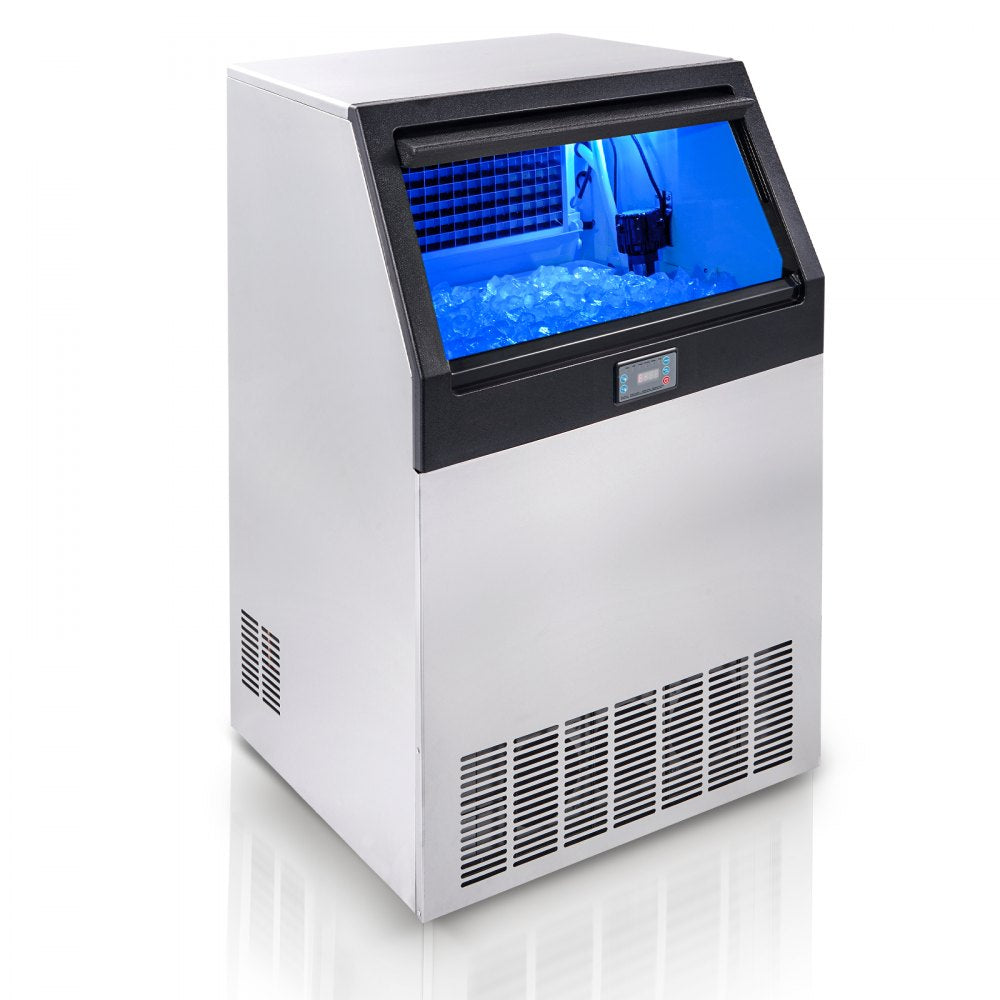 VEVOR Commercial Ice Maker, 265lbs/24H, Ice Maker Machine, 126 Ice Cubes in 12-15 Minutes, Freestanding Cabinet Ice Maker with 88lbs Storage Capacity LED Digital Display, for Home Office Restaurant 