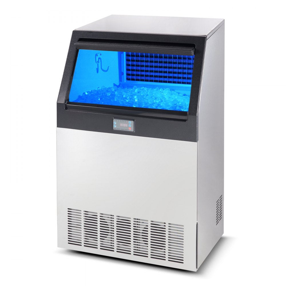 VEVOR Commercial Ice Maker, 265lbs/24H, Ice Maker Machine, 126 Ice Cubes in 12-15 Minutes, Freestanding Cabinet Ice Maker with 88lbs Storage Capacity LED Digital Display, for Home Office Restaurant 