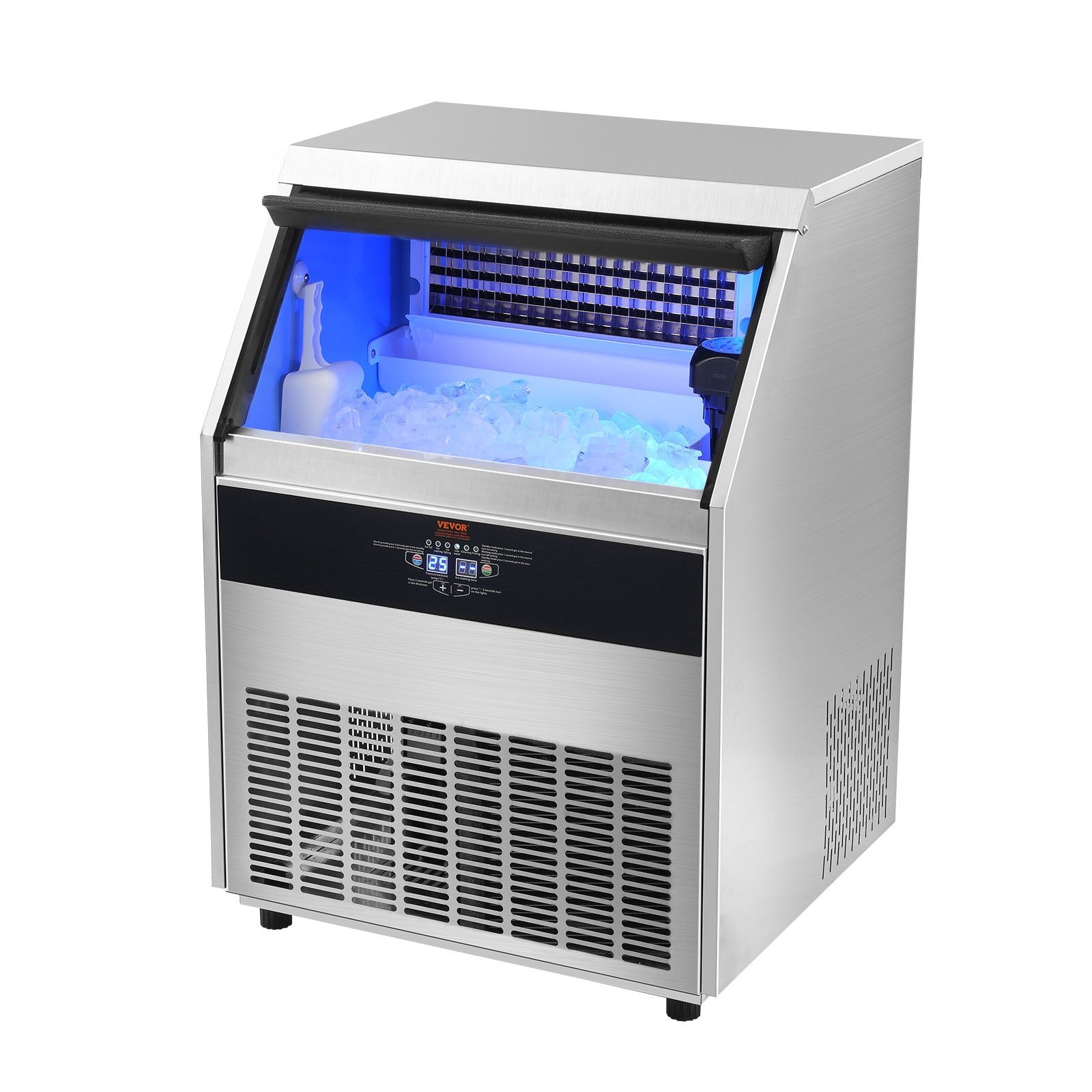 VEVOR Commercial Ice Maker, 330lbs/24H, Ice Maker Machine, 126 Ice Cubes in 12-15 Minutes, Freestanding Cabinet Ice Maker with 88lbs Storage Capacity LED Digital Display, for Bar Home Restaurant 
