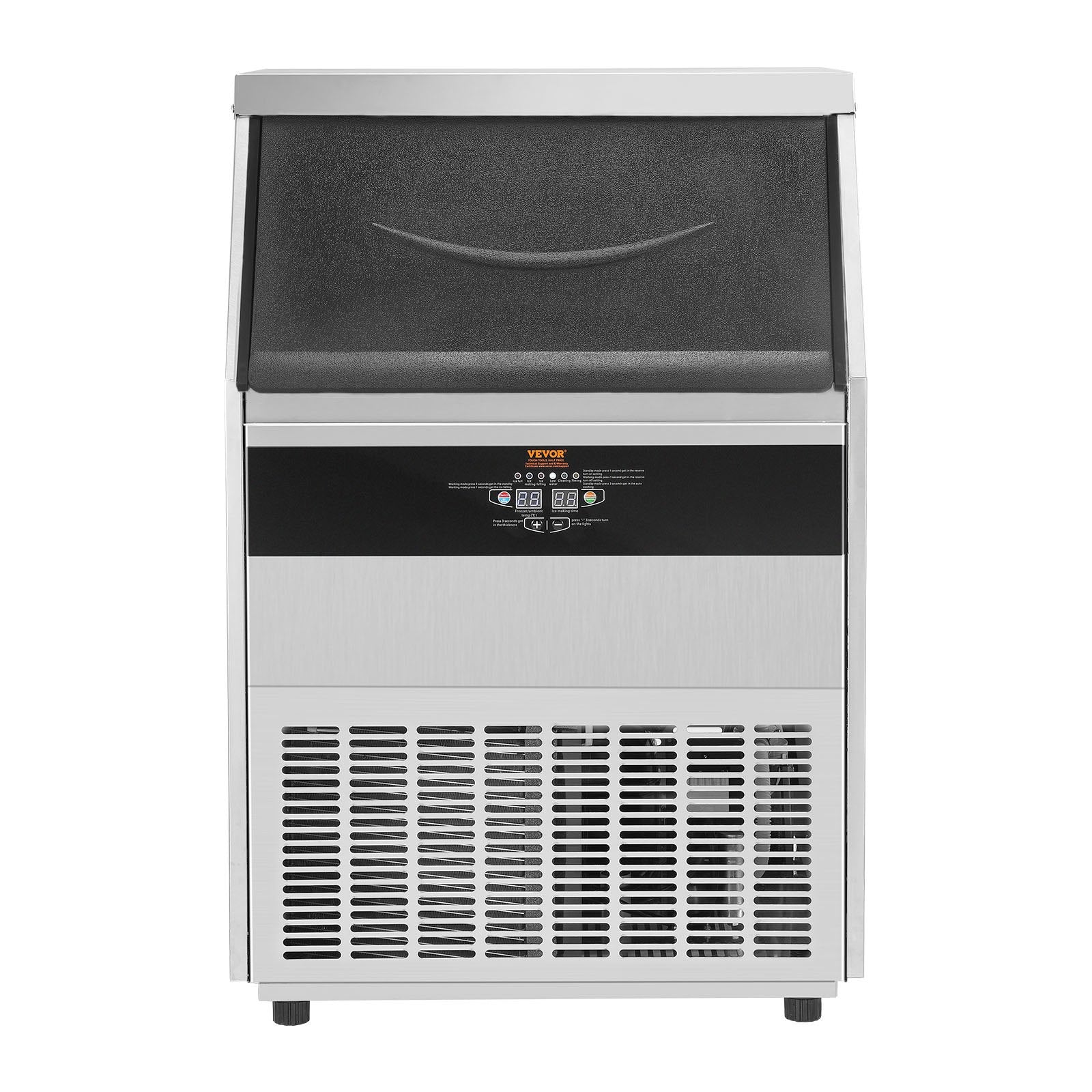 VEVOR Commercial Ice Maker, 450lbs/24H, Ice Maker Machine, 160 Ice Cubes in 12-15 Minutes, Freestanding Cabinet Ice Maker with 130lbs Storage Capacity LED Digital Display, for Bar Home Office Restaura 