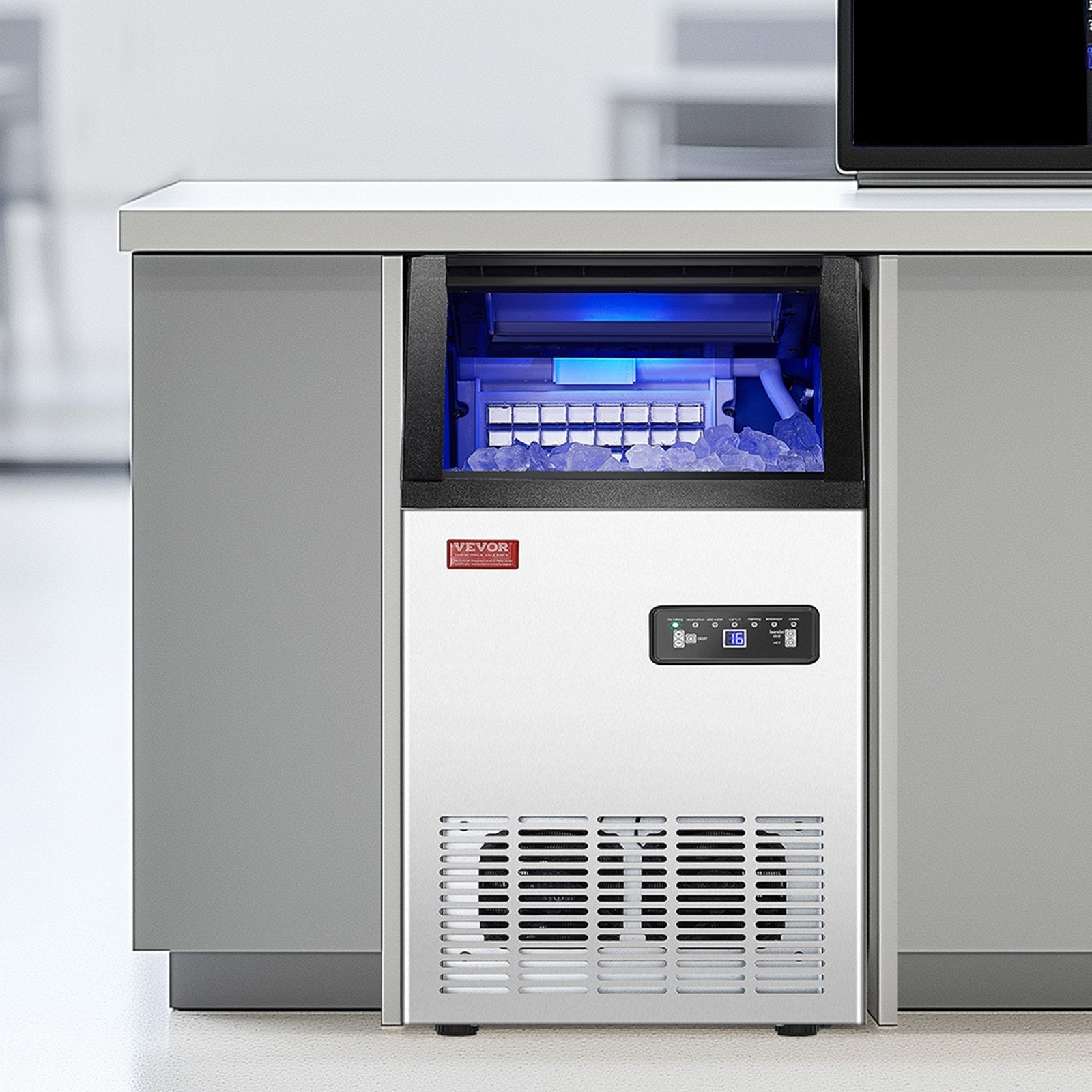 VEVOR Commercial Ice Maker Freestanding Cabinet Machine 80lbs/24H 36 Ice Cubes 