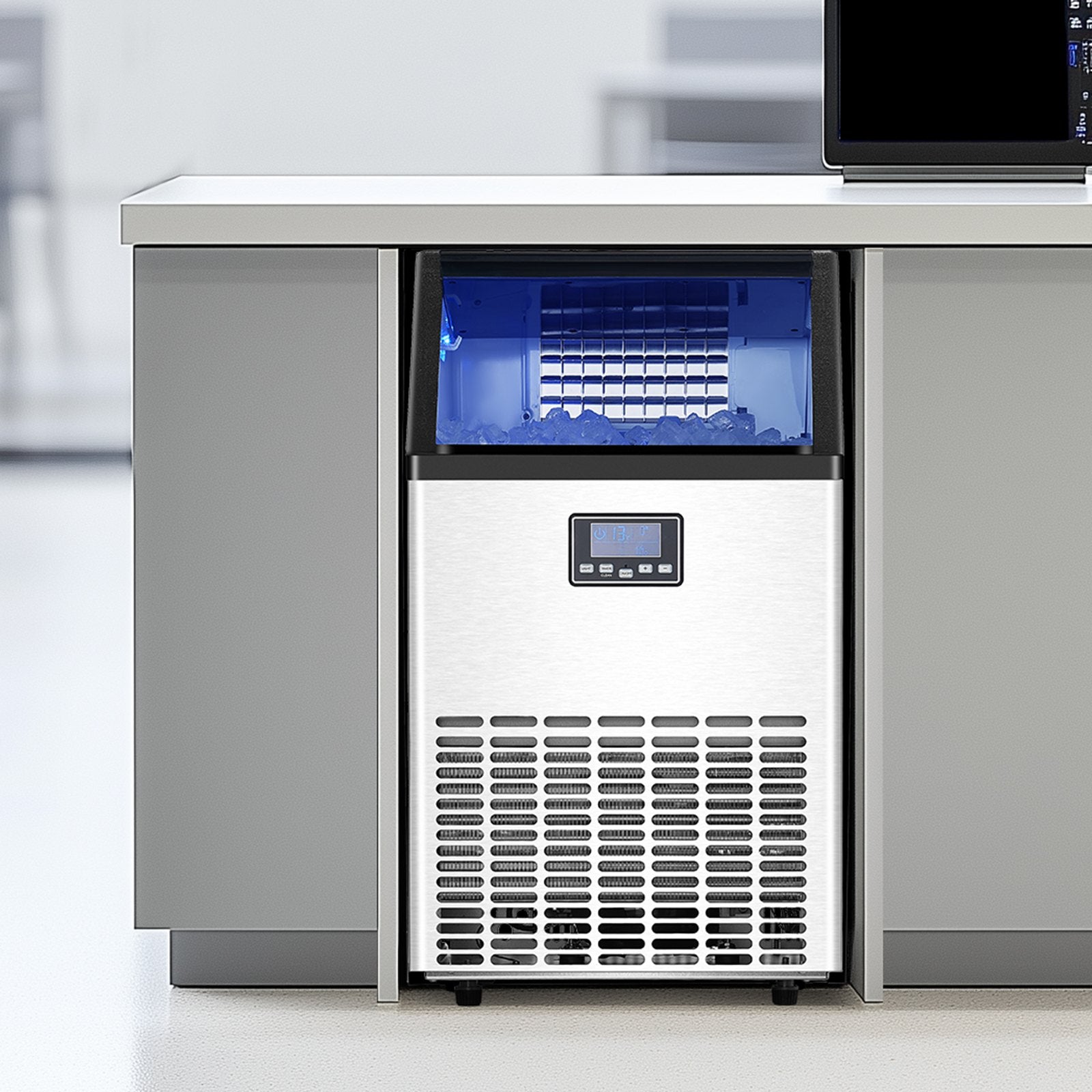 VEVOR Commercial Ice Maker Freestanding Cabinet Machine 100lbs/24H 45 Ice Cubes 