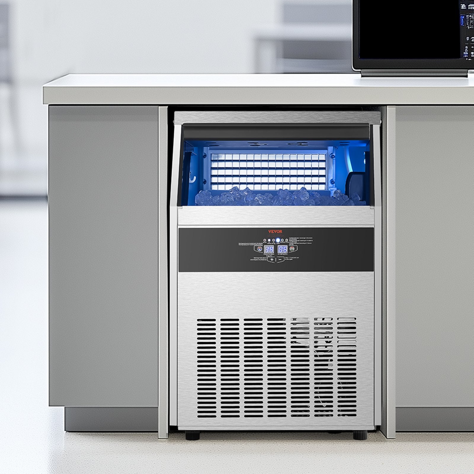 VEVOR Commercial Ice Maker Freestanding Cabinet Machine 160lbs/24H 80 Ice Cubes 