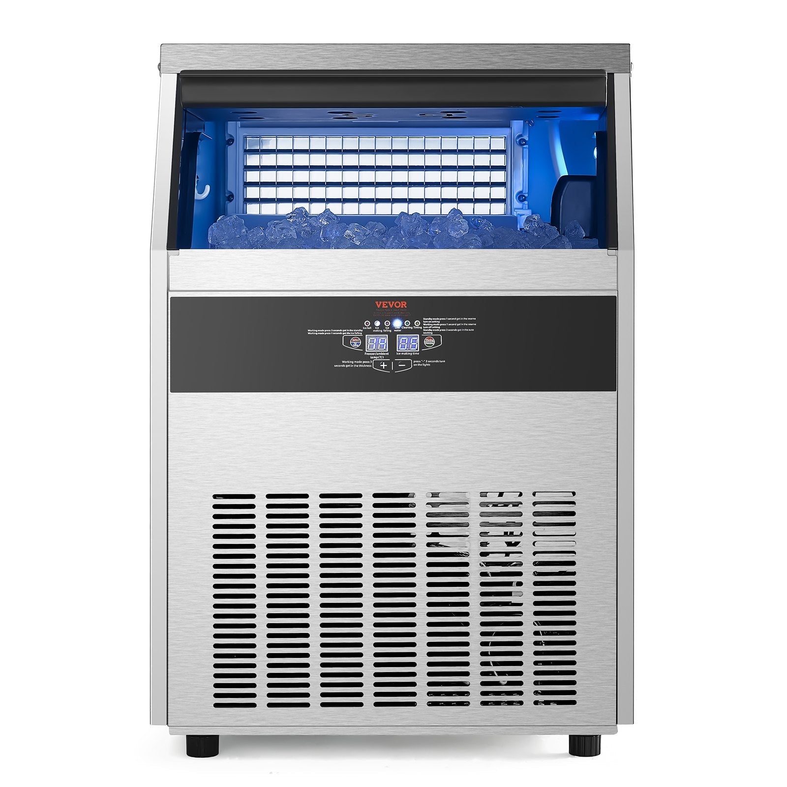 VEVOR Commercial Ice Maker Freestanding Cabinet Machine 160lbs/24H 80 Ice Cubes 