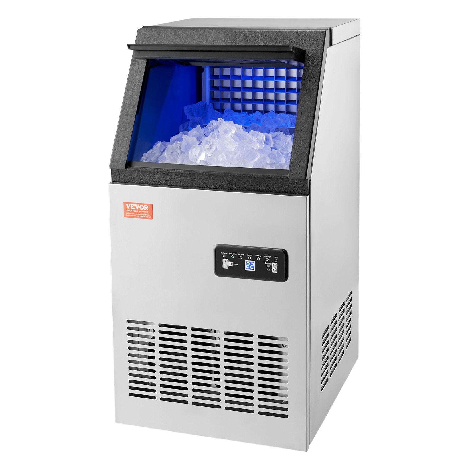 VEVOR Commercial Ice Maker Freestanding Cabinet Machine 100lbs/24H 36 Ice Cubes 