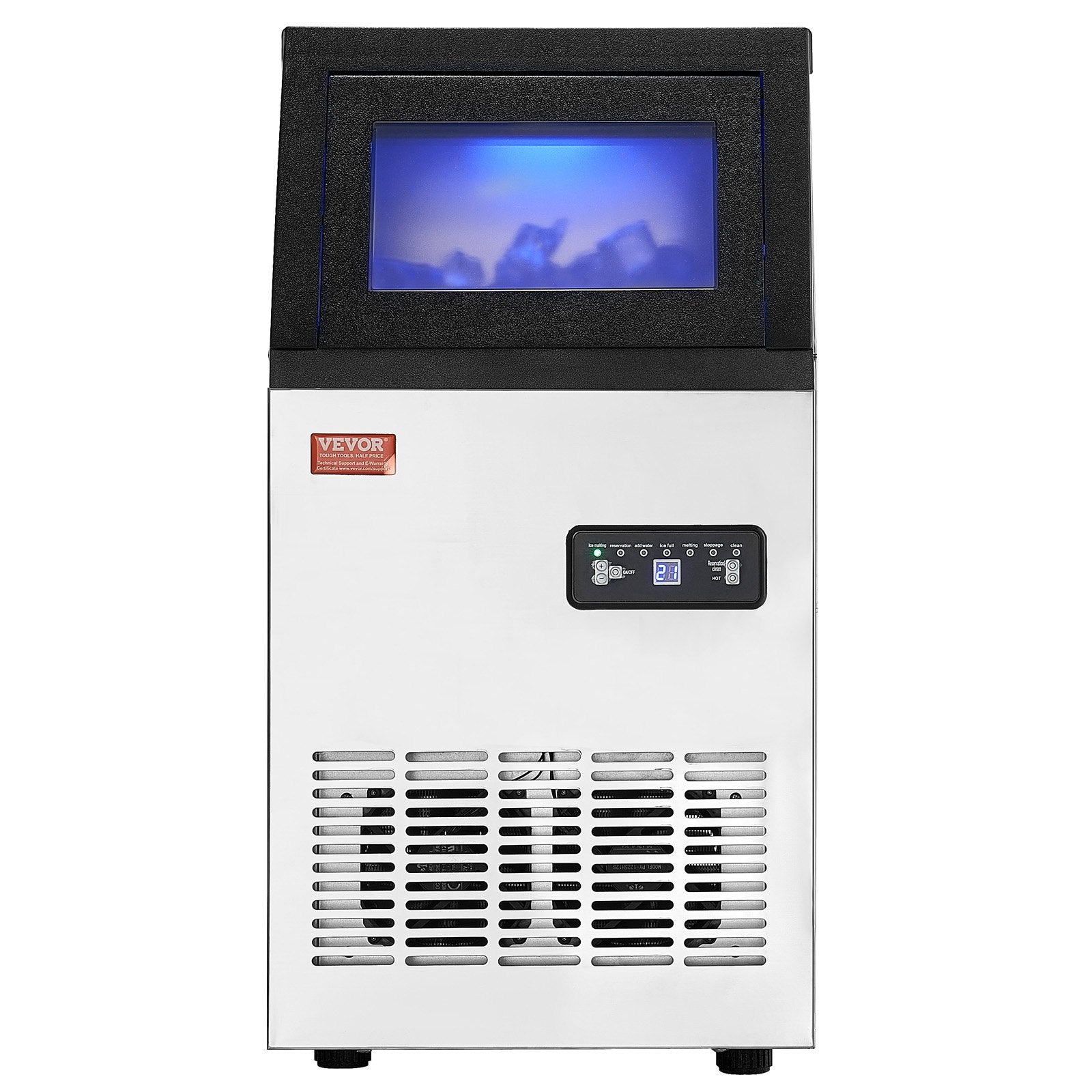 VEVOR Commercial Ice Maker Freestanding Cabinet Machine 100lbs/24H 36 Ice Cubes 
