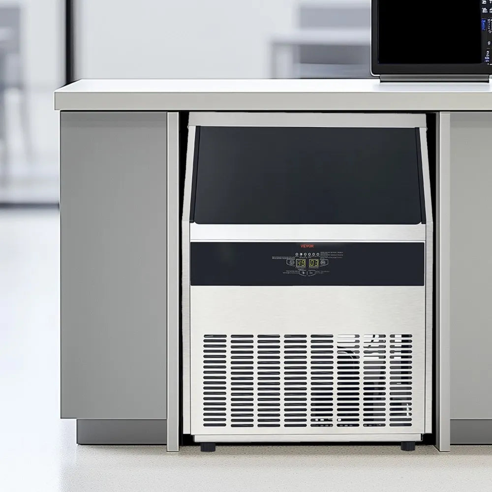 VEVOR 300lbs/24H Commercial Ice Maker, 126 Ice Cubes in 15 Minutes, Freestanding Ice Maker Machine with 88lbs Large Storage Capacity for Bar Office Restaurant, with LED Digital Display & Self-Cleaning 