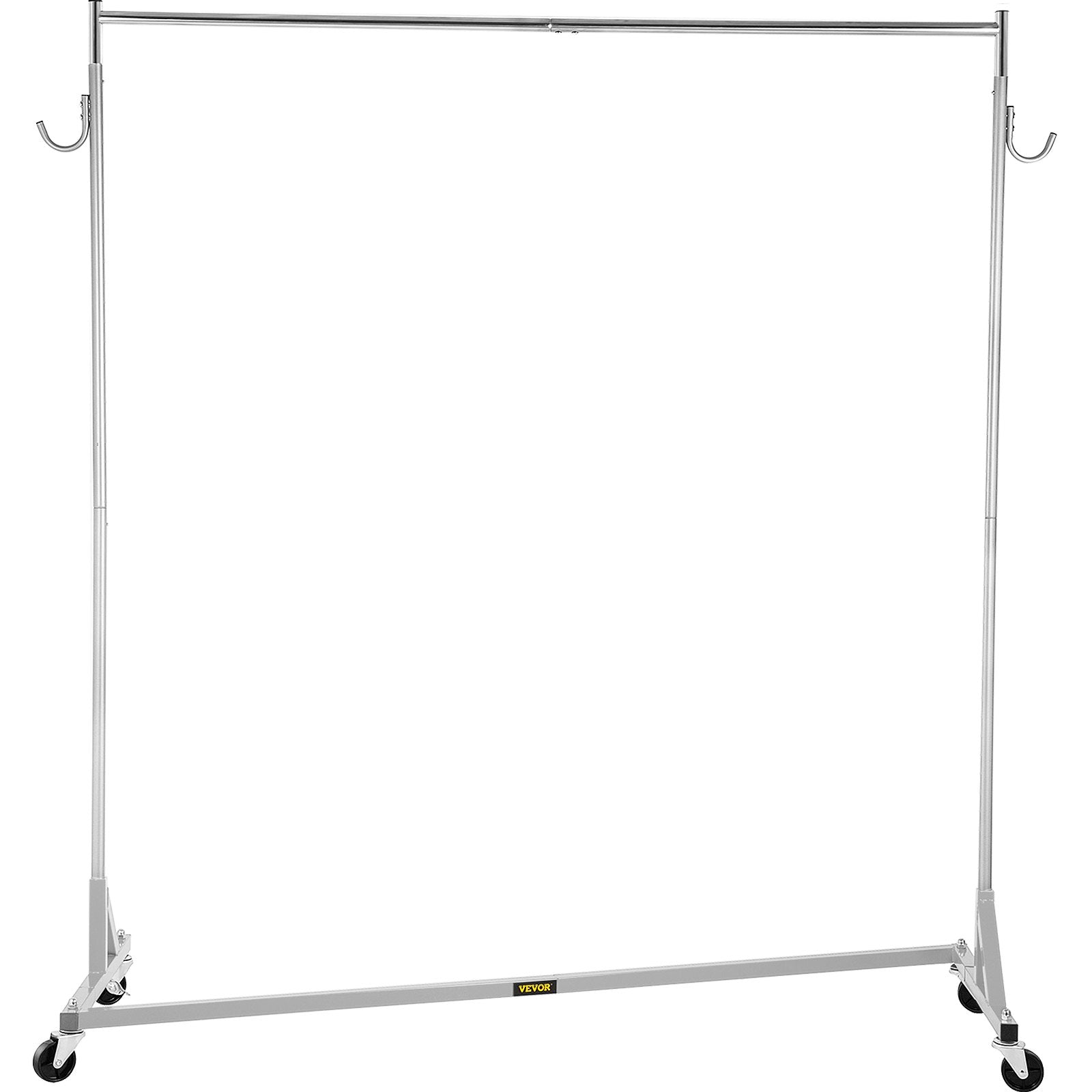 VEVOR Z Rack, Industrial Grade Z Base Garment Rack, Height Adjustable Rolling Z Garment Rack, Sturdy Steel Z Base Clothing Rack w/ Lockable Casters for Home Garment Store Display Commercial Use Silver 