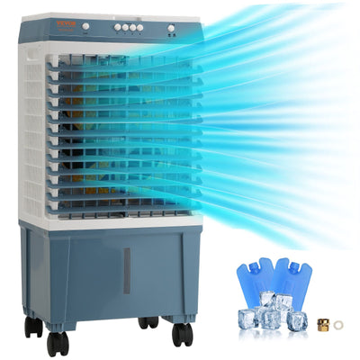 VEVOR Evaporative Cooler, 1400 CFM Air Cooler, 84° Oscillating Swamp Cooler ,5 Gal Portable Air Cooler for 550 Sq.ft with 3 Speeds Adjustable Control, Indoor Outdoor Use, FCC Listed 