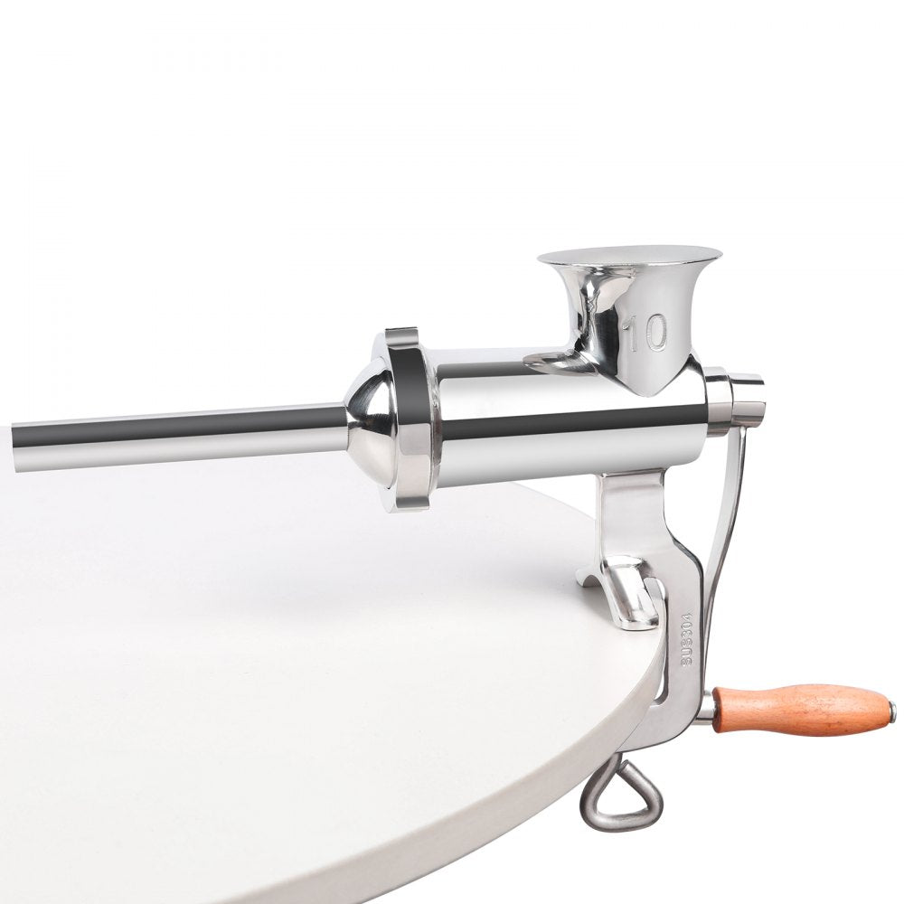 VEVOR Meat Grinders, All Parts Stainless Steel, Hand Operated Meat Grinding Machine with Tabletop Clamp, 2 Grinding Plates & Sausage Stuffer, Ideal for Home Kitchen Restaurant Butcher’s Shop 