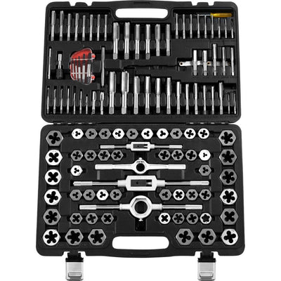 VEVOR Tap and Die Set, 116-Piece Include Metric and SAE Size, Bearing Steel Taps and Dies, Essential Threading Tool for Cutting External Internal Threads, with Complete Accessories and Storage Case 