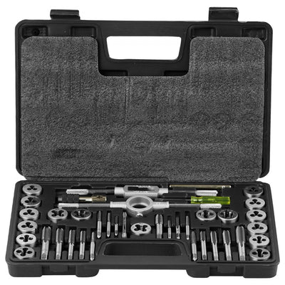 VEVOR Tap and Die Set, 40-Piece Include Metric Size M3 to M12, Bearing Steel Taps and Dies, Essential Threading Tool for Cutting External Internal Threads, with Complete Accessories and Storage Case 