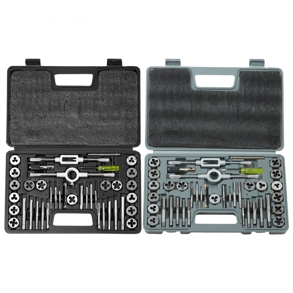 VEVOR Tap and Die Set, 80-Piece Metric and SAE Standard, Bearing Steel Taps and Dies, Essential Threading Tool for Cutting External Internal Threads, with Complete Accessories and Storage Case 