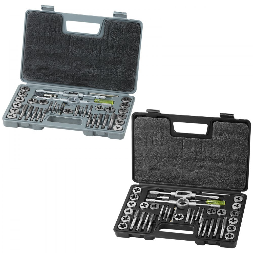 VEVOR Tap and Die Set, 80-Piece Metric and SAE Standard, Bearing Steel Taps and Dies, Essential Threading Tool for Cutting External Internal Threads, with Complete Accessories and Storage Case 