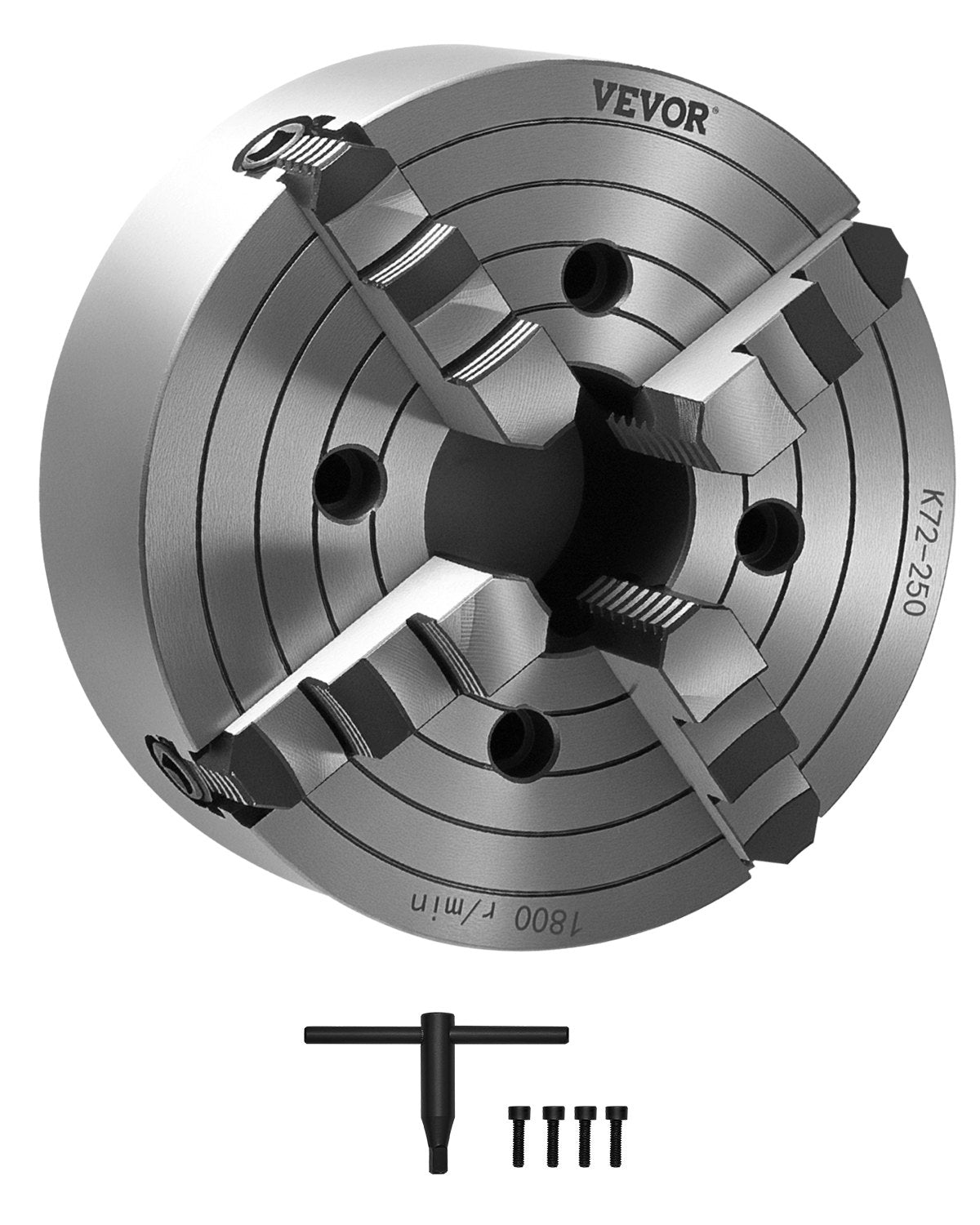VEVOR 10 in 4-Jaw Self-Centering Lathe Chuck for Lathe Drilling Milling Machine 