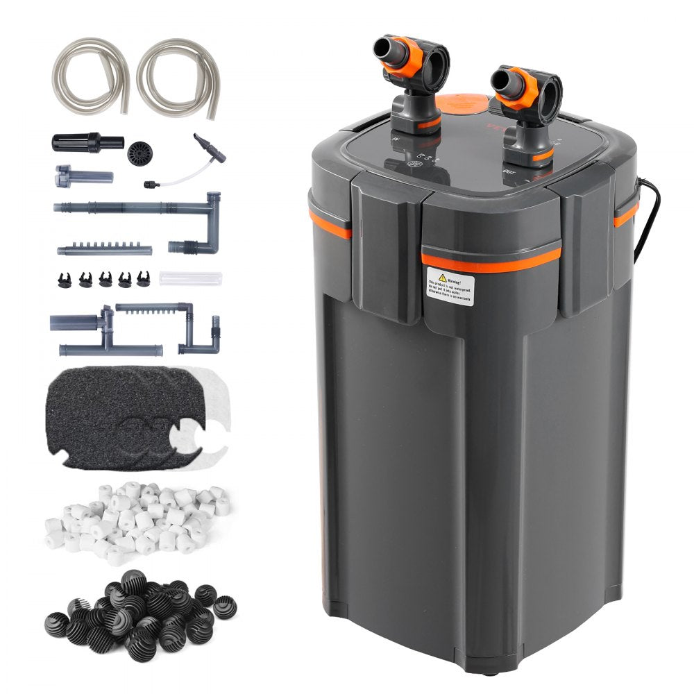 VEVOR Aquarium Filter 317GPH, 4-Stage Canister Filter 100 Gallon, Ultra-Quiet Internal Aquarium Filter with UV Protection, Submersible Power Filter with Multiple Function for Fish Tanks, 12W 