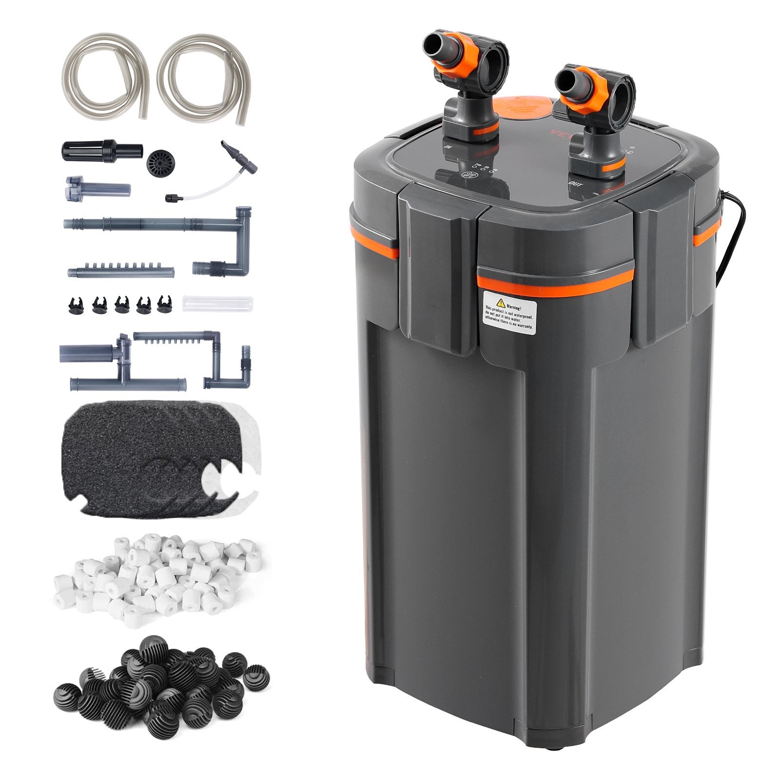 VEVOR Aquarium Filter 660GPH, 5-Stage Canister Filter 235 Gallon, Ultra-Quiet Internal Aquarium Filter with UV Protection, Submersible Power Filter with Multiple Function for Fish Tanks, 25W 