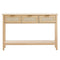 VEVOR Rattan Console Table with 3 Storage Drawers Rattan Sliding Door Natural