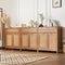 VEVOR Rattan Cabinet with 6 Doors 3 Drawers Adjustable Shelves Set of 3 Natural
