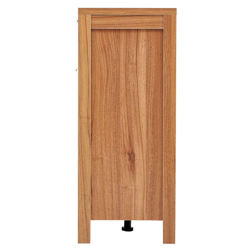 VEVOR Rattan Cabinet with 4 Doors 2 Drawers Adjustable Shelves Set of 2 Natural 