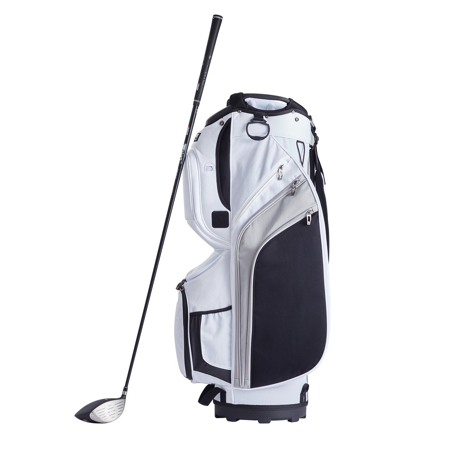 VEVOR Golf Cart Bag with 14 Way Organizer Divider Top, 36” 13 Pockets Premium Nylon Cart Bag, Durable Golf Bags with Handles & Dust Cover & Detachable Straps for Men & Women, White Color-Block 