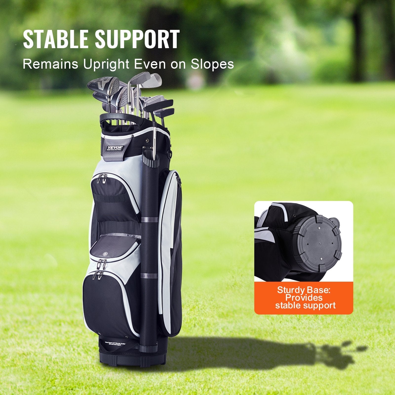 VEVOR Golf Cart Bag with 14 Way Organizer Divider Top, 36” Multiple Pockets Premium Nylon Cart Bag, Durable Golf Bags with Handles & Dust Cover & Detachable Straps for Men & Women, Black Color-Block 