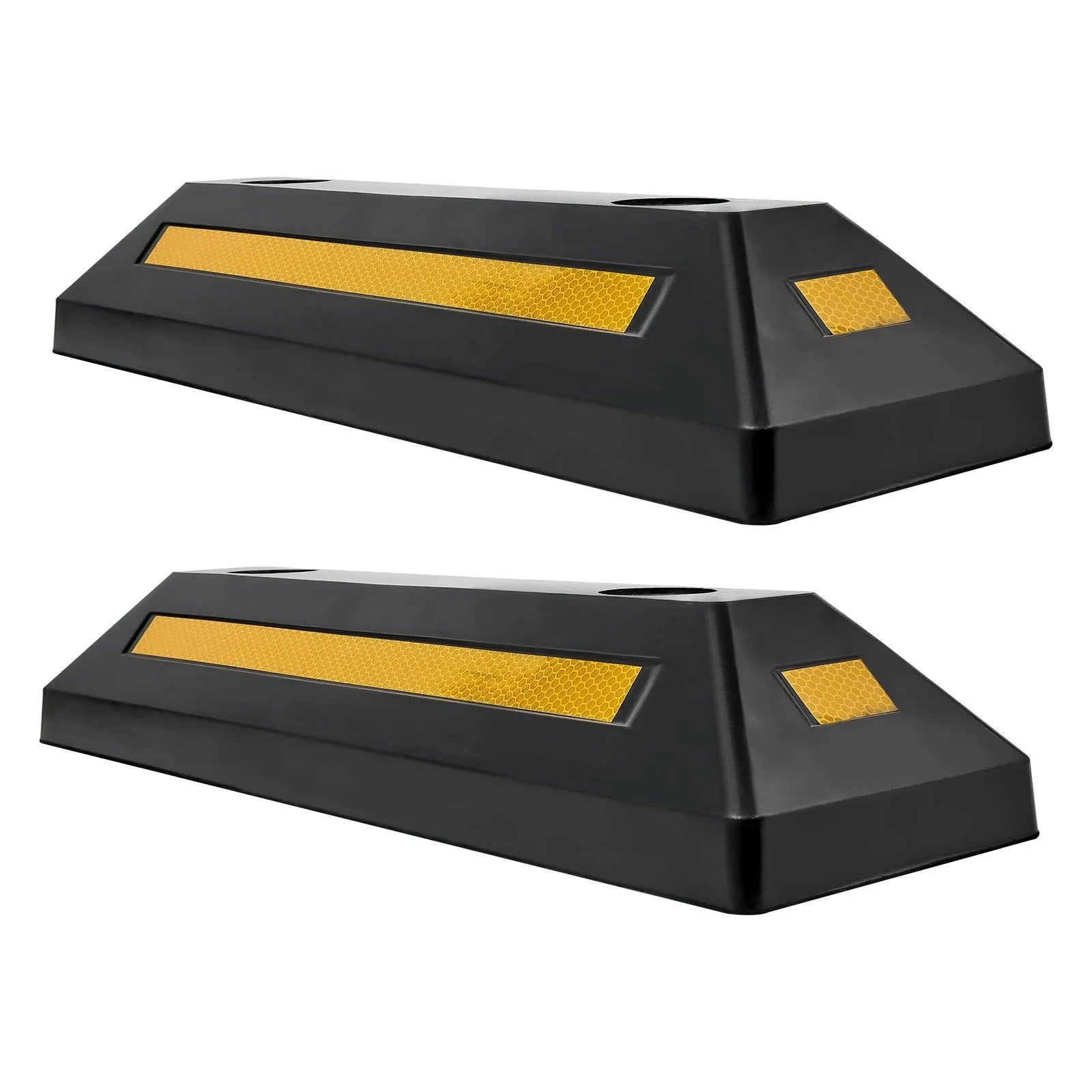VEVOR Parking Stopper, 21.6 Inch 2 Pcs Heavy Duty Parking Aid for Garage, Rubber Curb Garage Floor Stopper with Reflective Strips, Aid Gadgets for Cars Vans Trucks Tire Wheel Guide Block Stops Bumpers 