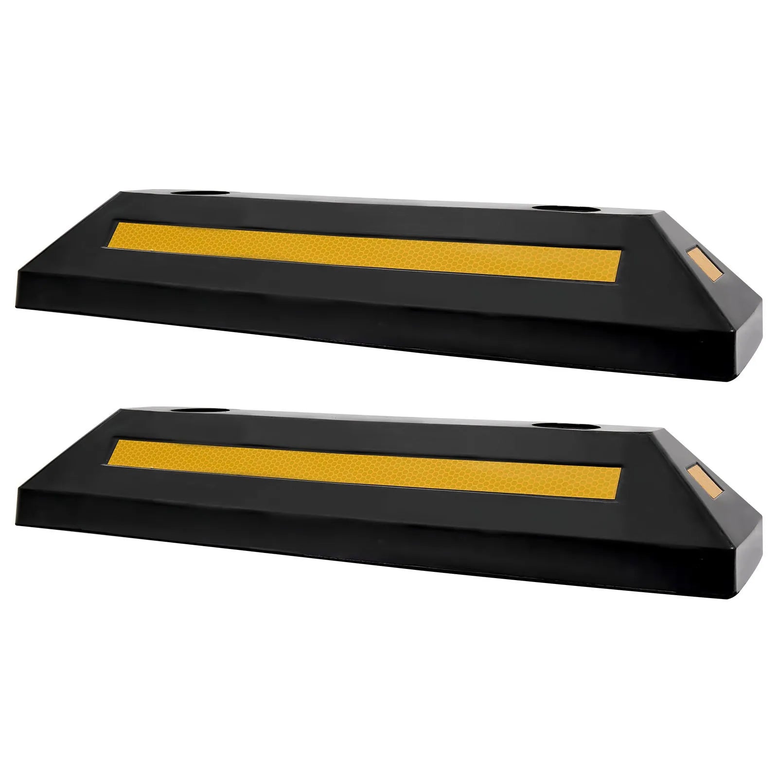 VEVOR Parking Stopper, 21.6 Inch 2 Pcs Heavy Duty Parking Aid for Garage, Rubber Curb Garage Floor Stopper with Reflective Strips, Aid Gadgets for Cars Vans Trucks Tire Wheel Guide Block Stops Bumpers 
