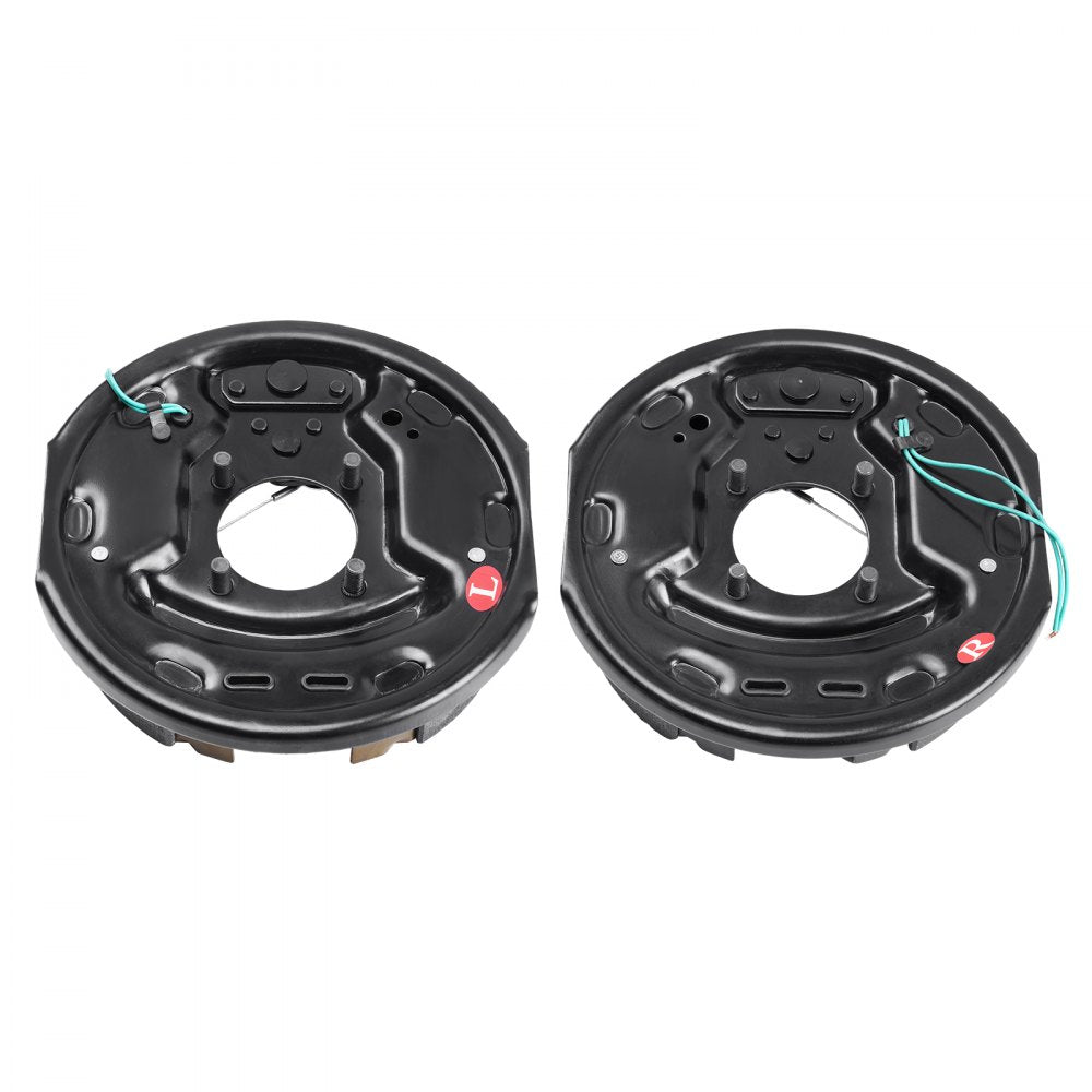 VEVOR Electric Trailer Brake Assembly, 10" x 2-1/4", 1 Pair Self-Adjusting Electric Brakes Kit for 3500 lbs Axle, 4-Hole Mounting, Backing Plates for Brake System Part Replacement (1 Right + 1 Left) 