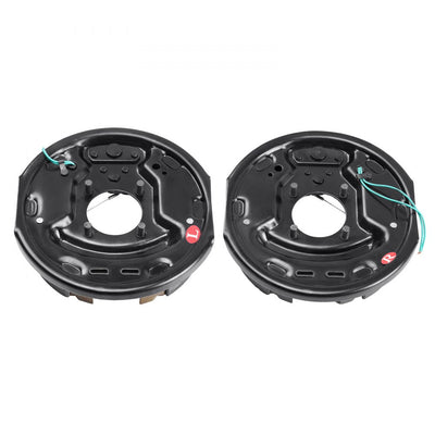 VEVOR Electric Trailer Brake Assembly, 10" x 2-1/4", 1 Pair Self-Adjusting Electric Brakes Kit for 3500 lbs Axle, 4-Hole Mounting, Backing Plates for Brake System Part Replacement (1 Right + 1 Left) 
