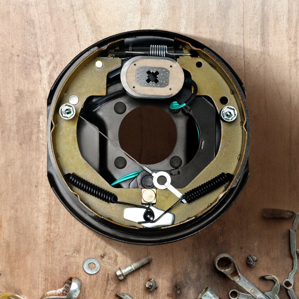 VEVOR Trailer Hub Drum Kits 5 on 4.5" B.C. with 10" x 2-1/4" Electric Brakes, Self-Adjusting Trailer Brake Assembly for 3500 lbs Axle, 4-Hole Mounting, Backing Plates for Brake System Part Replacement 