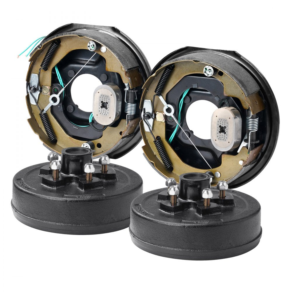 VEVOR Trailer Hub Drum Kits 5 on 4.5" B.C. with 10" x 2-1/4" Electric Brakes, Self-Adjusting Trailer Brake Assembly for 3500 lbs Axle, 4-Hole Mounting, Backing Plates for Brake System Part Replacement 