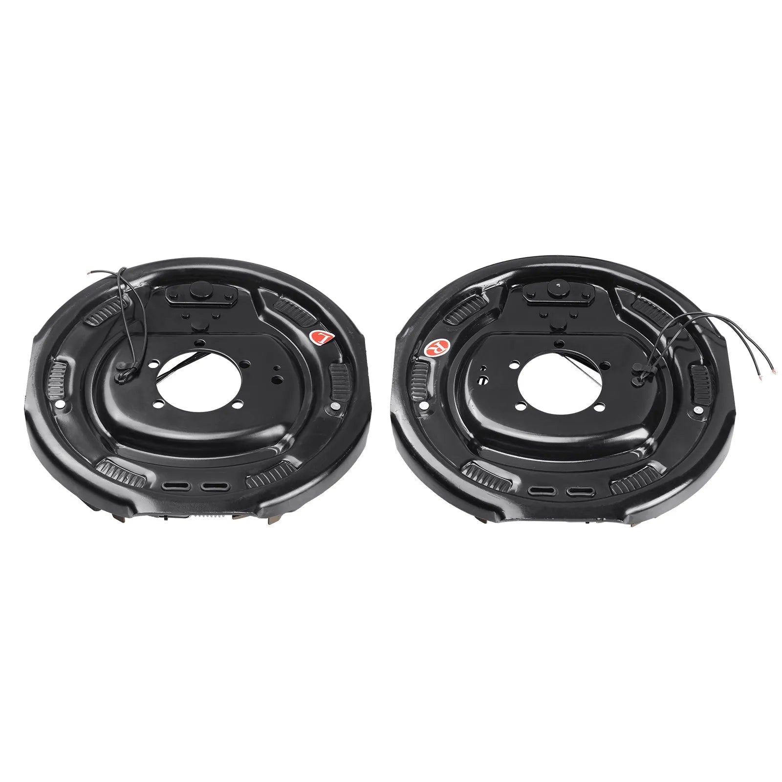 VEVOR Electric Trailer Brake Assembly, 12" x 2", 1 Pair Self-Adjusting Electric Brakes Kit for 7000 lbs Axle, 5-Hole Mounting, Backing Plates for Braking System Part Replacement (1 Right + 1 Left)