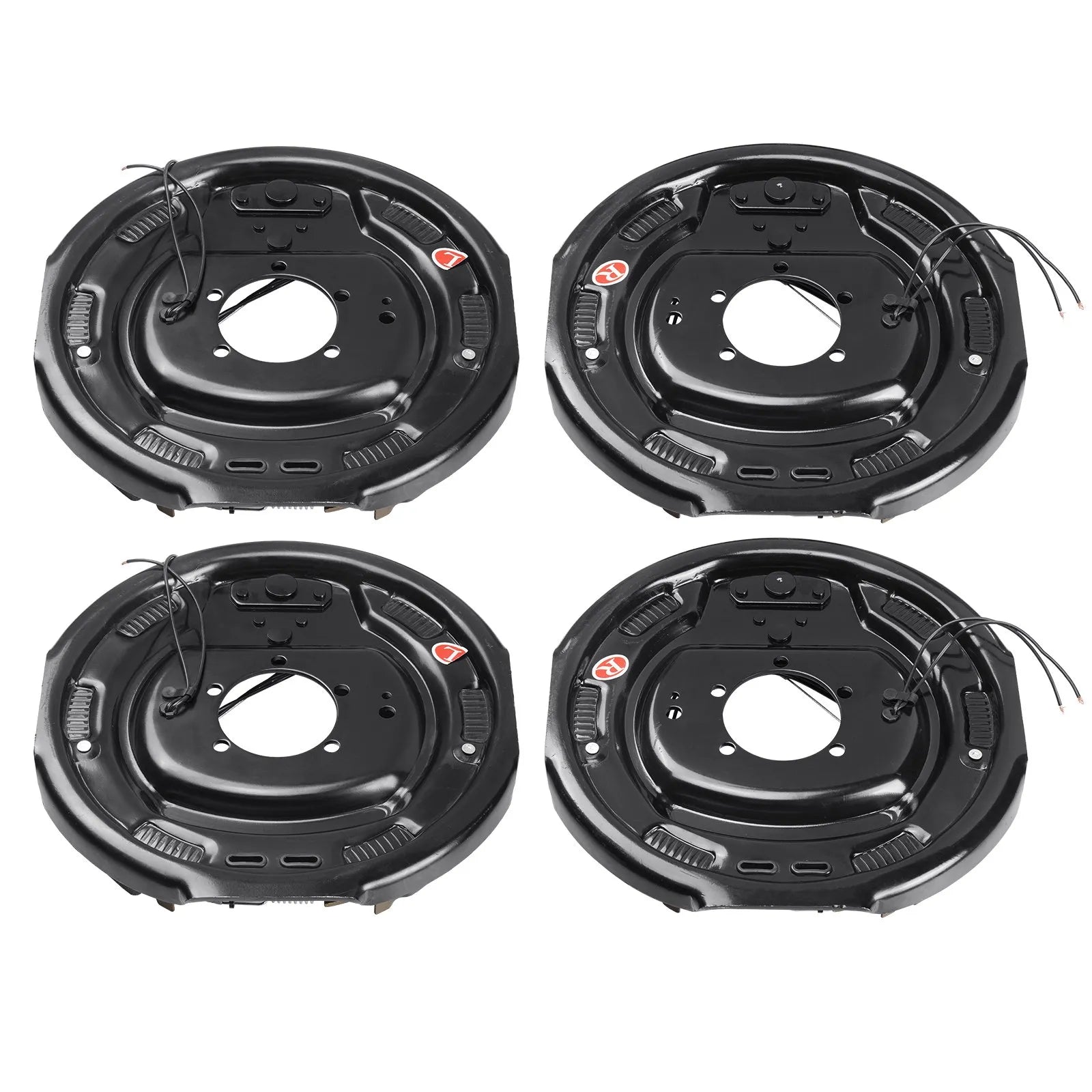 VEVOR Electric Trailer Brake Assembly, 12" x 2", 2 Pairs Self-Adjusting Electric Brakes Kit for 7000 lbs Axle, 5-Hole Mounting, Backing Plates for Braking System Part Replacement (2 Right + 2 Left)