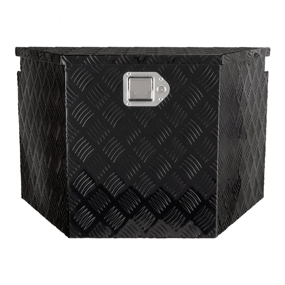 VEVOR Trailer Tongue Box, Aluminum Alloy Diamond Plate Tongue Box Tool Chest, Heavy Duty Trailer Box Storage with Lock and Keys, Utility Trailer Tongue Box for Pickup Truck, RV, Trailer, 29"x16.2"x18" 