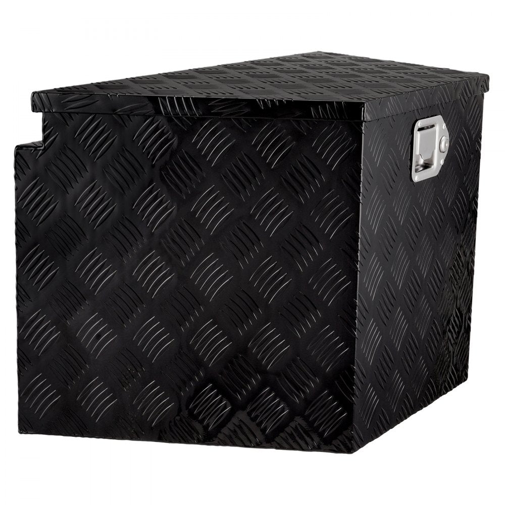 VEVOR Trailer Tongue Box, Aluminum Alloy Diamond Plate Tongue Box Tool Chest, Heavy Duty Trailer Box Storage with Lock and Keys, Utility Trailer Tongue Box for Pickup Truck, RV, Trailer, 29"x16.2"x18" 