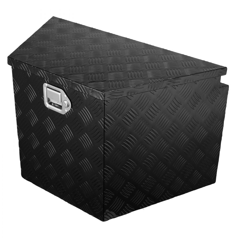 VEVOR Trailer Tongue Box, Aluminum Alloy Diamond Plate Tongue Box Tool Chest, Heavy Duty Trailer Box Storage with Lock and Keys, Utility Trailer Tongue Box for Pickup Truck, RV, Trailer, 29"x16.2"x18" 