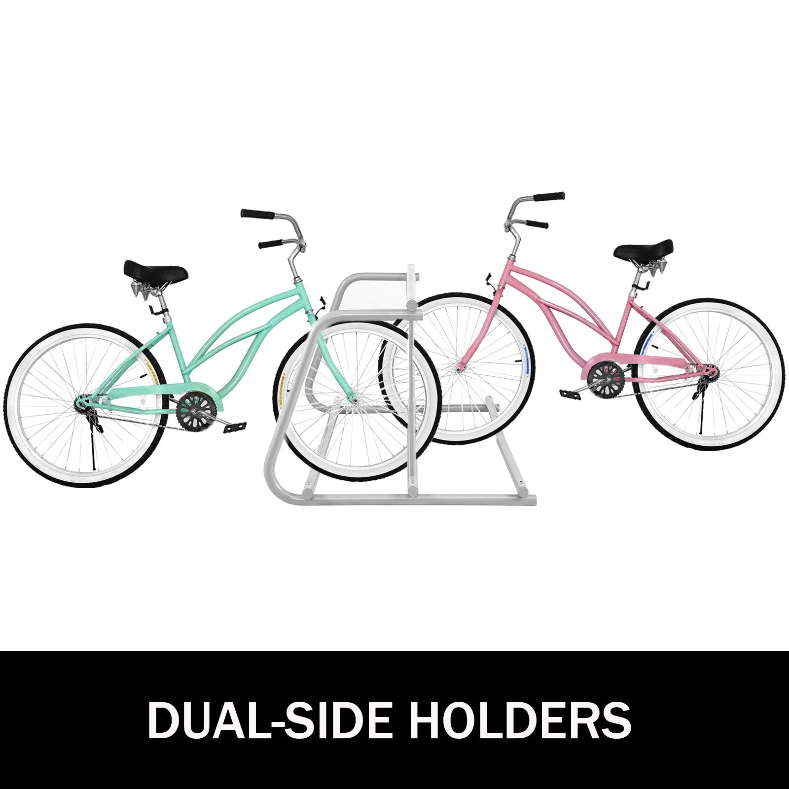 Floor Bike Rack 10 Holders Dual-side Storage Stand For Garages Streets Yards 