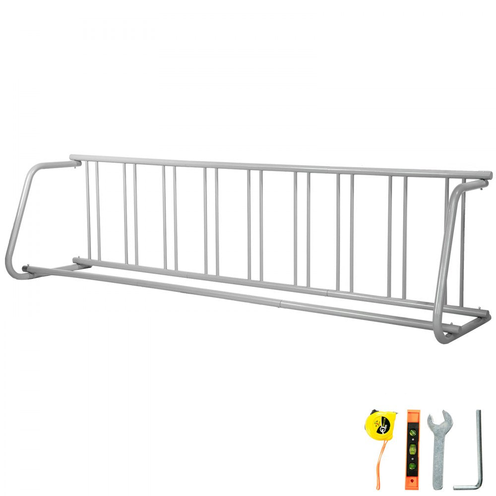 VEVOR Floor Bike Rack 9 Holders,All-Steel Grid Bike Rack 111\" Length,Single-side Storage Stand,For Garages Streets Yards 